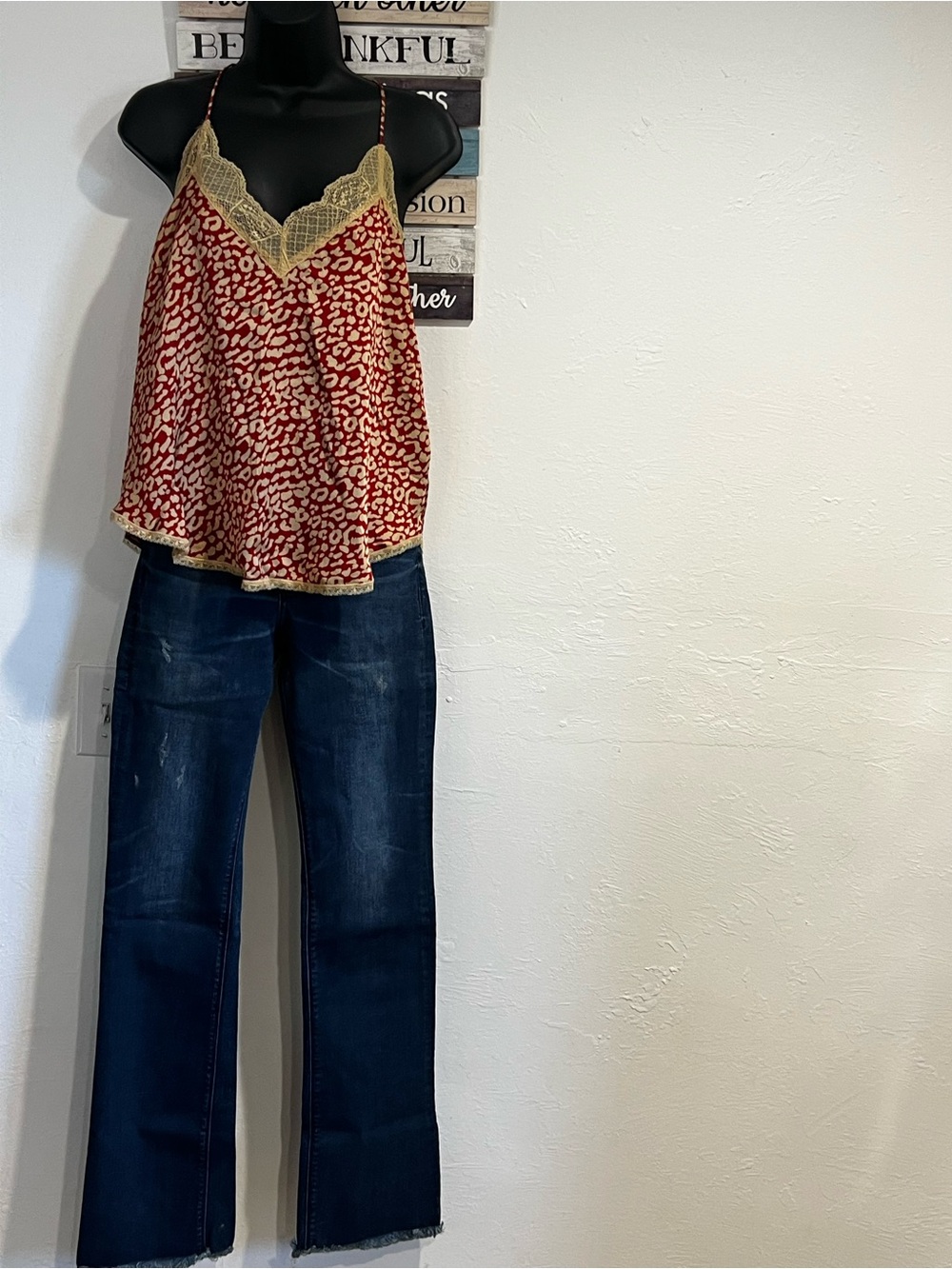 Express Dark Blue Straight Leg Jeans